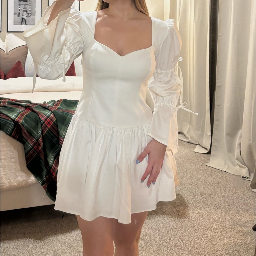 Meshki White Long Sleeve Dress